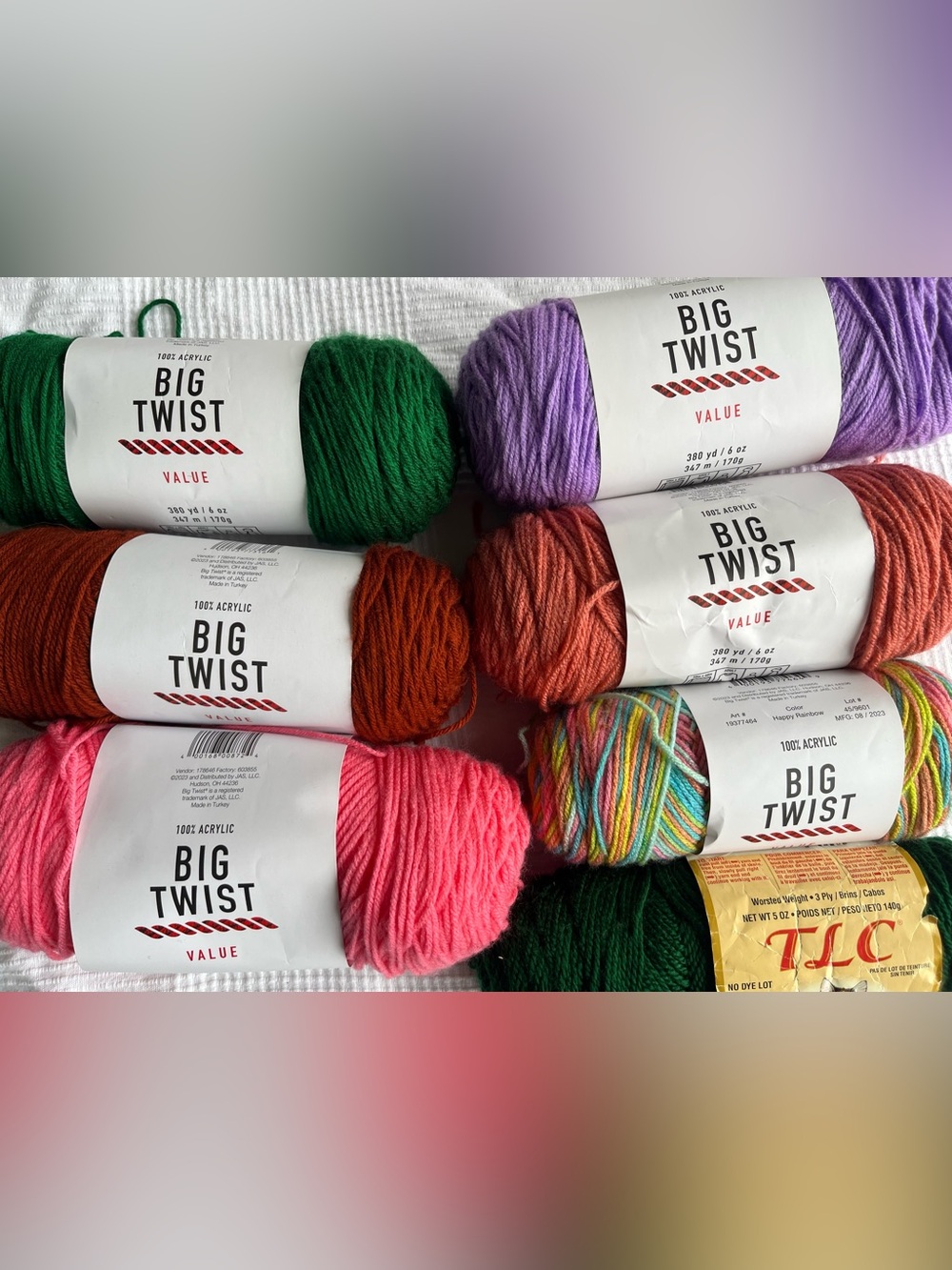 Big Twist Acrylic Yarn Crochet Bundle over 2.5 lbs